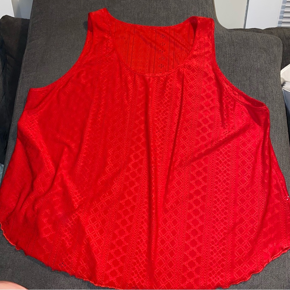 Elegant Red Sleeveless Tank Top